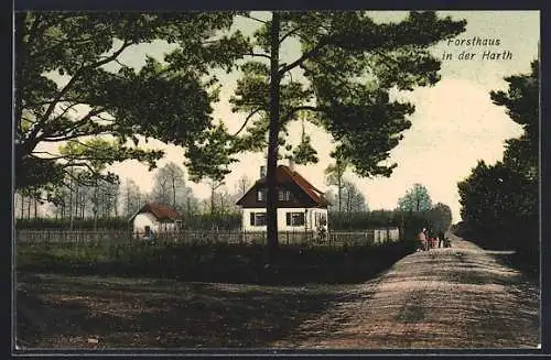 AK Zwenkau, Forsthaus in der Harth mit Strasse