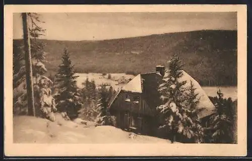 AK Sand / Bühl, Naturfreundehaus Badener Höh im Winter