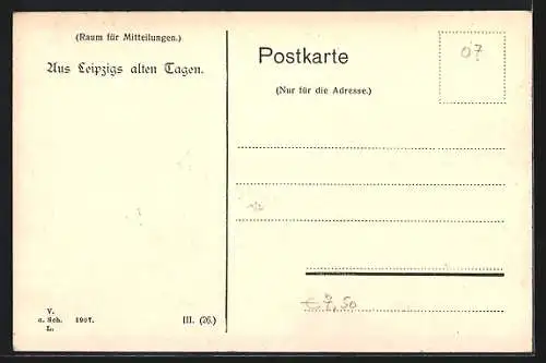 AK Leipzig, im Hofe der Barfussmühle