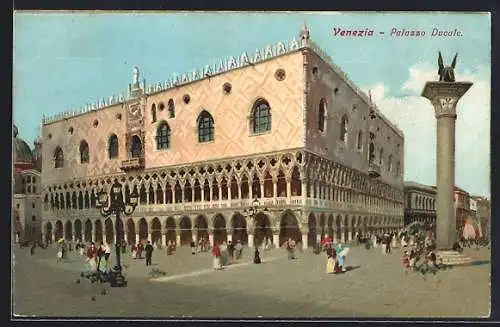 AK Venezia / Venedig, Palazzo Ducale, Motiv mit Säule