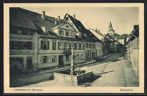 AK Gernsbach, Marktplatz, Wirtschaft zum Rückkorb