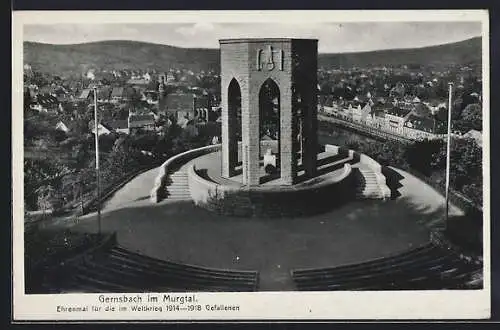 AK Gernsbach im Murgtal, Ehrenmal für die im Weltkrieg 1914-1918 Gefallenen