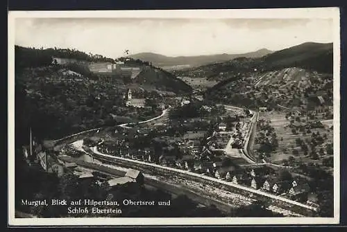 AK Hilpertsau /Murgtal, Blick auf den Ort mit Obertsrot und Schloss Eberstein