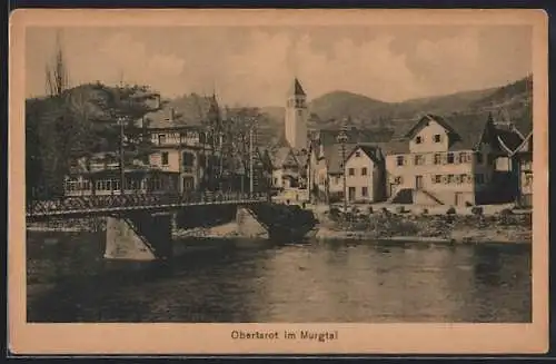 AK Obertsrot im Murgtal, Flusspartie mit Brücke