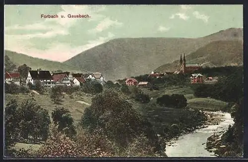 AK Forbach, Ortsansicht mit Gausbach