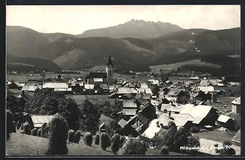 AK Bad Mitterndorf /Stmk., Totalansicht von einem Berg aus