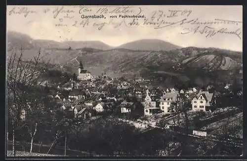 AK Gernsbach, Panoramablick vom Fechtenbuckel gesehen