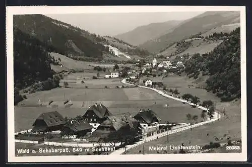 AK Wald am Schoberpass, Ortsansicht mit Meierei Guttmann