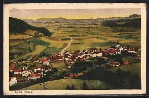 AK Niederwölz, Blick aus der Vogelschau auf den Ort