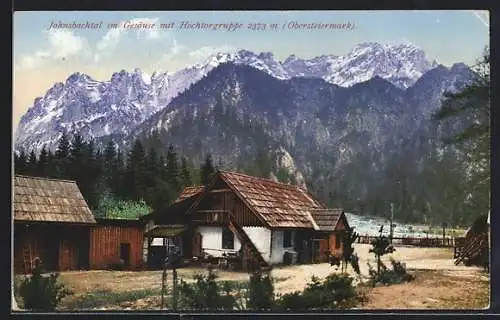 AK Johnsbach im Gesäuse, Johnsbachtal mit Hochtorgruppe