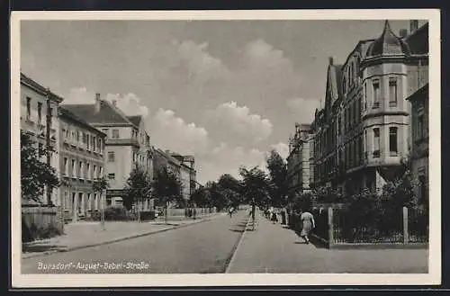 AK Borsdorf / Leipzig, August-Bebel-Strasse