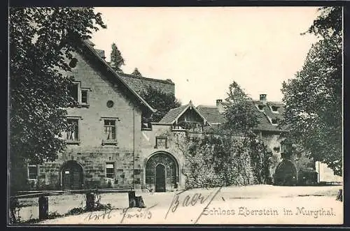 AK Gernsbach, Schloss Eberstein im Murgthal, Toreinfahrt