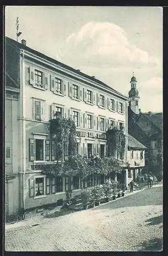 AK Gernsbach, Strassenpartie am Gasthaus