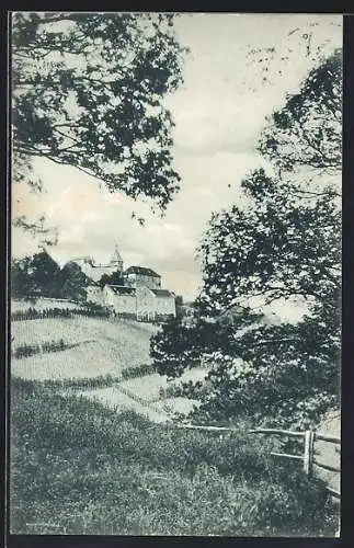 AK Gernsbach im Murgtal, Blick auf das Schloss auf dem Hügel