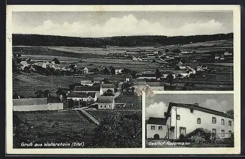 AK Wallersheim / Eifel, Totalansicht, Gasthof Rodermann