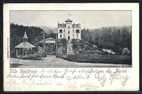 AK Darmstadt, Hotel Villa Waldfriede