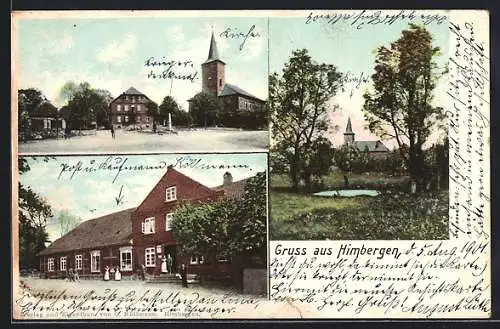 AK Himbergen, Marktplatz, Gasthaus, Ortsansicht