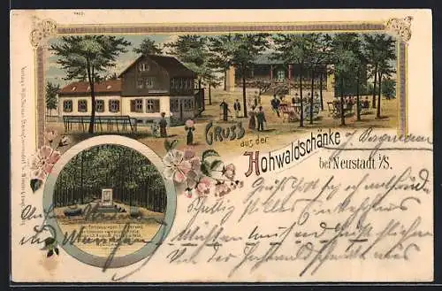 Lithographie Neustadt i. S., Gasthaus Hohwaldschänke