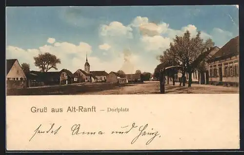 AK Alt-Ranft, Dorfplatz mit Ortspanorama