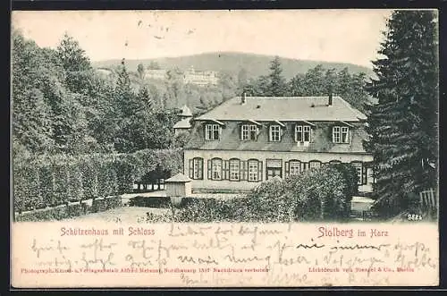 AK Stolberg i. Harz, Schützenhaus mit Schloss