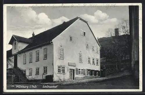 AK Mühlberg i. Thür., Strassenpartie am Schützenhof