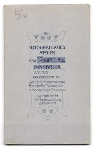 Fotografie Max Ketzler, Innsbruck, Heiliggeiststr. 9, Porträt einer jungen Frau