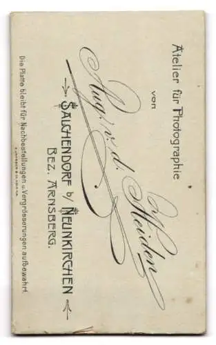 Fotografie August v. d. Heiden, Salchendorf bei Neunkirchen, Porträt eines jungen Mannes