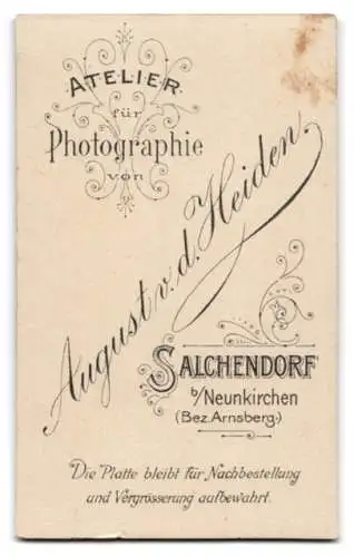 Fotografie August v. d. Heiden, Salchendorf bei Neunkirchen, Porträt eines jungen Mannes