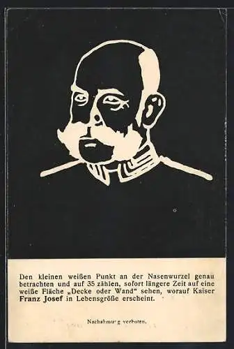 AK Kaiser Franz Josef I. von Österreich, optische Täuschung