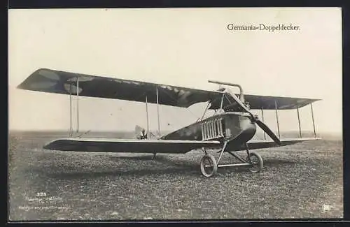 Foto-AK Sanke Nr. 325: Germania Doppeldecker der Germania-Flugzeugwerke GmbH mit Eisernen Kreuz