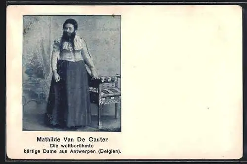 AK Mathilde Van De Cauter, die bärtige Dame aus Antwerpen