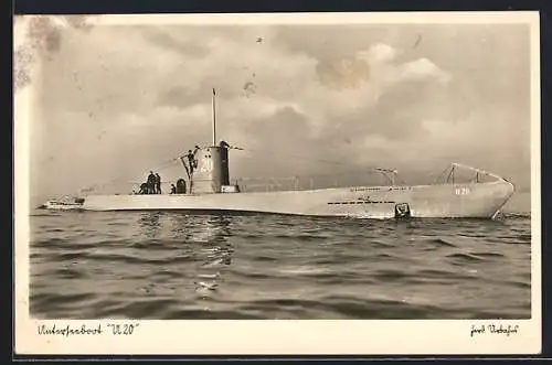 AK U-Boot U20 bei ruhiger See