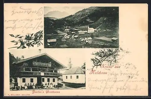 AK Kelchsau, Panorama und Fuchs`s Gasthaus
