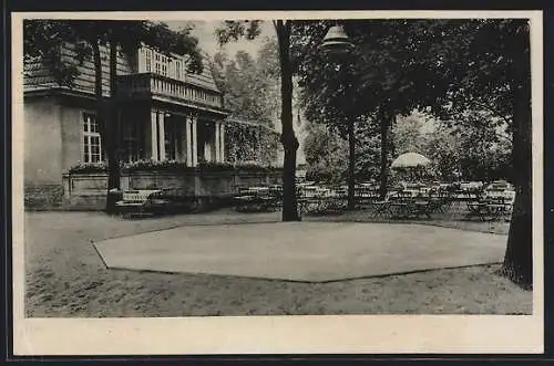 AK Schildow-Berlin, Schützenhaus und Café Haybach, Blick in den Garten