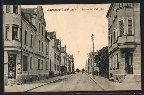 AK Augsburg-Lechhausen, Partie in der Scharnhorststrasse