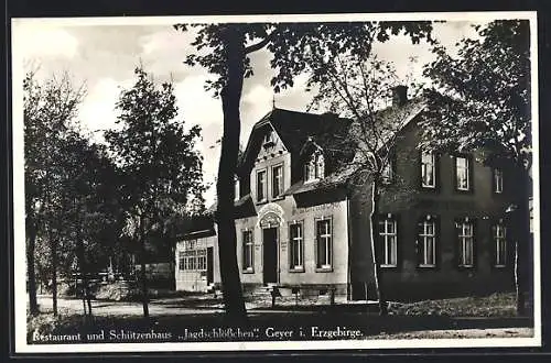 AK Geyer i. Erzgebirge, Restaurant und Schützenhaus Jagdschlösschen, Bes. Georg Lutze