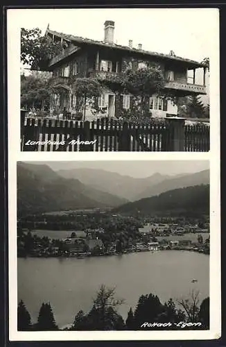 AK Rottach-Egern, Hotel-Pension Landhaus Annerl und Gesamtansicht
