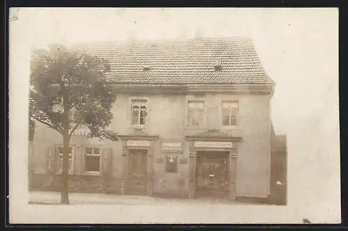 Foto-AK Heldrungen, Bäckerei von Robert Grenzdörffer, 1908