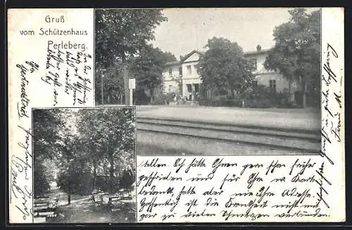 AK Perleberg, Gaststätte Schützenhaus, Partie am Bahnhof