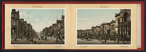 Leporello-Album 31 Lithographie-Ansichten Hannover, Bahnhof, Haus Eilenried, Palmenhaus, Schiffgraben, Königstr., Tivoli