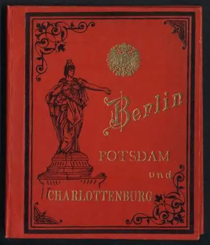 Leporello-Album 46 Lithographie-Ansichten Berlin, Potsdam und Charlottenburg, Brandenburger Tor, Unten den Linden, Palai