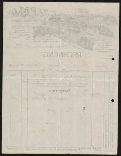 Rechnung Altona-Bahrenfeld 1904, A. L. Mohr AG, Margarine-Fabrik, Gesamtansicht mit eigener Gleisanlage