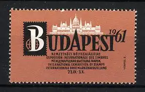 Reklamemarke Budapest, Internationale Briefmarkenausstellung 1961, Parlamentsgebäude