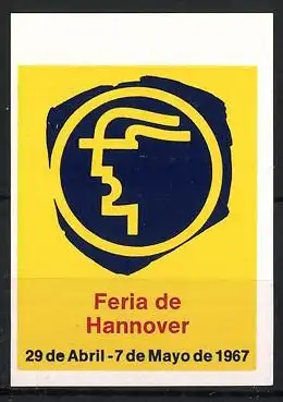 Reklamemarke Hannover, Feria de Hannover 1967, stilisiertes Profilkopf-Symbol