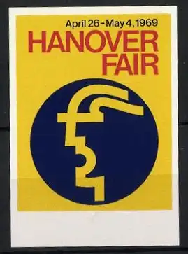 Reklamemarke Hannover, Hannover Fair 1969, Kopfprofil im Kreis