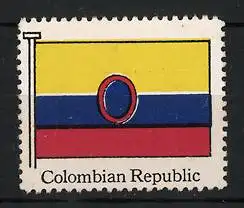 Reklamemarke Kolumbien, Colombian Republic, Flagge