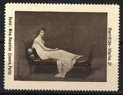 Reklamemarke Paris, Mme Recamier, Gemälde von David im Louvre