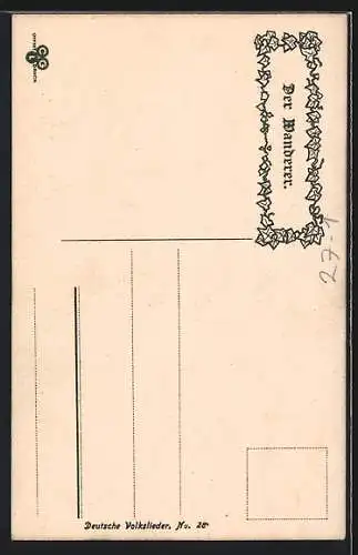 Künstler-AK Liedkarte Der Wanderer