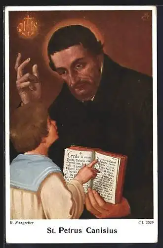 AK St. Petrus Canisius zeigt einem Kind die Bibel