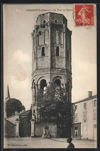 AK Charroux, La Tour et l`Église